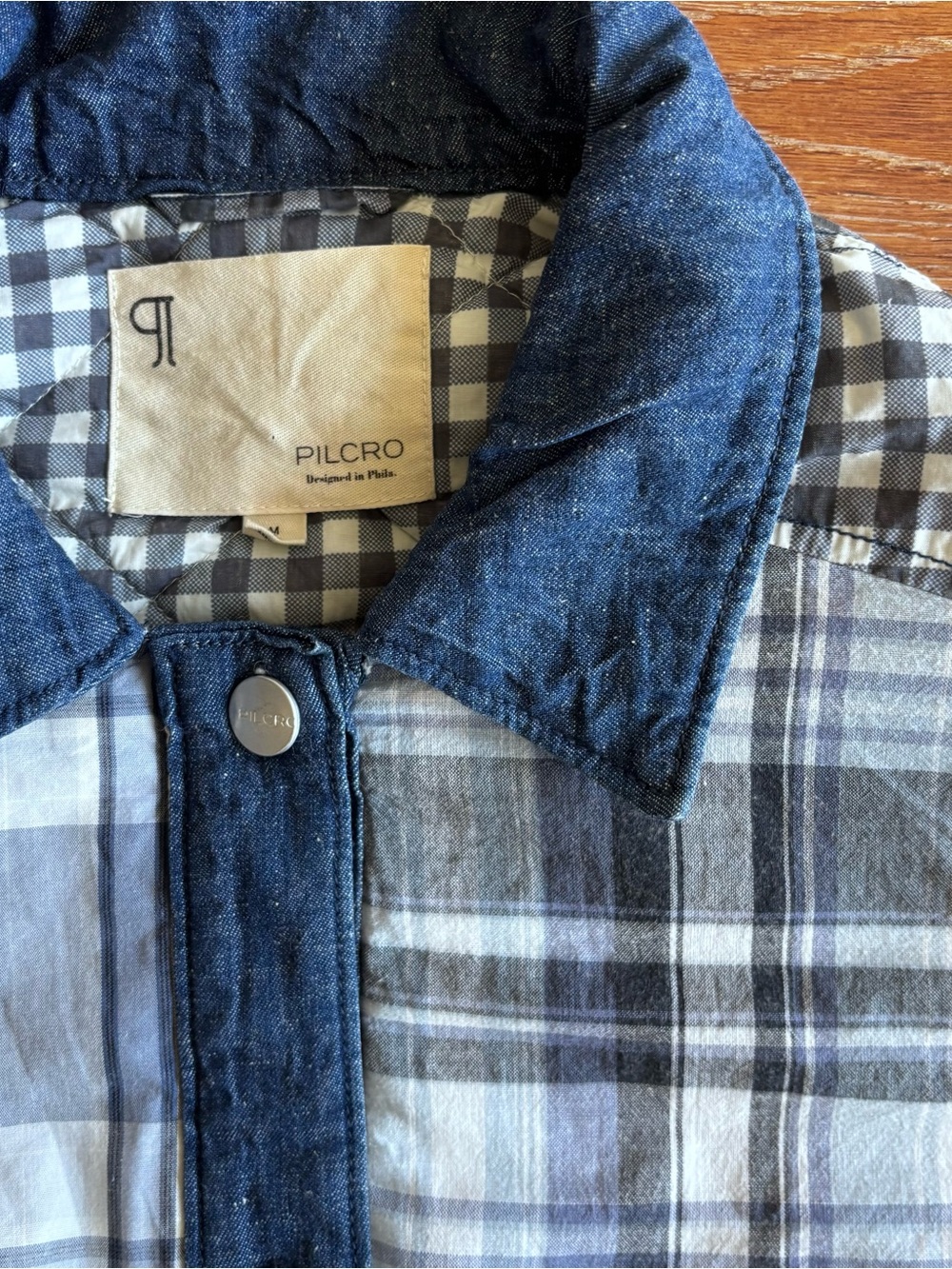 Pilcro Patchwork Jacket
Chambray, plaids, Blues
M - Picture 7 of 12